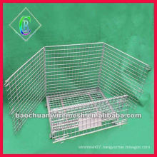 50*50mm removable warehouse mesh container with 4 wheels